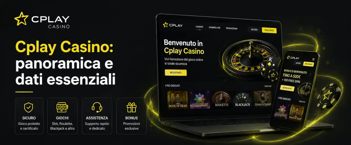 Cplay Casino offre una panoramica chiara con giochi, bonus, assistenza e accesso sicuro alla piattaforma.